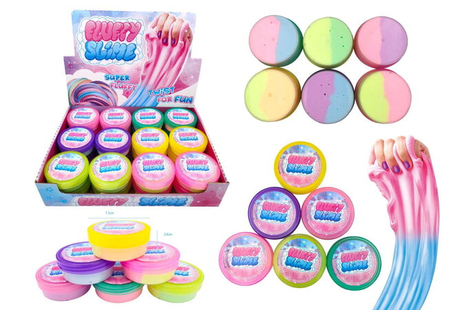 Sliz - hmota duhová 7,5cm mix barev 24ks v boxu