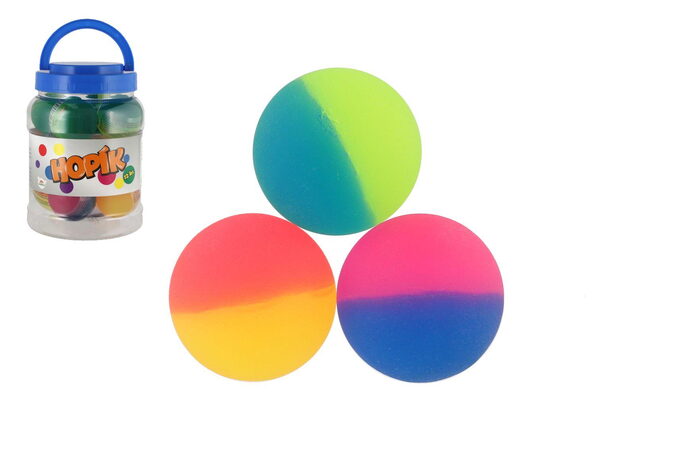 Míček/hopík duhový 6cm 3 barvy 12ks v dóze
