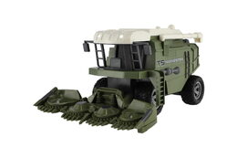 Kombajn na kukuřici RC plast 22cm 27MHz na baterie se světlem v krabici 30x21x12cm