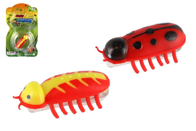 Brouk/brouček na baterie plast 4,5cm 2 druhy na kartě