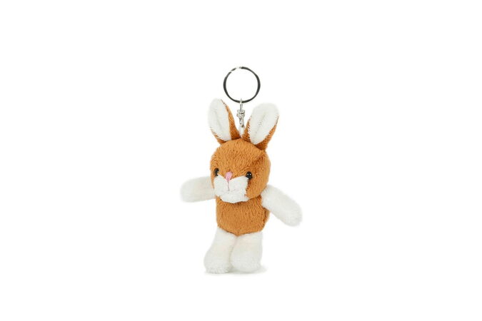 Králík přívěsek plyš 7x10cm hnědo-bílý 0m+
