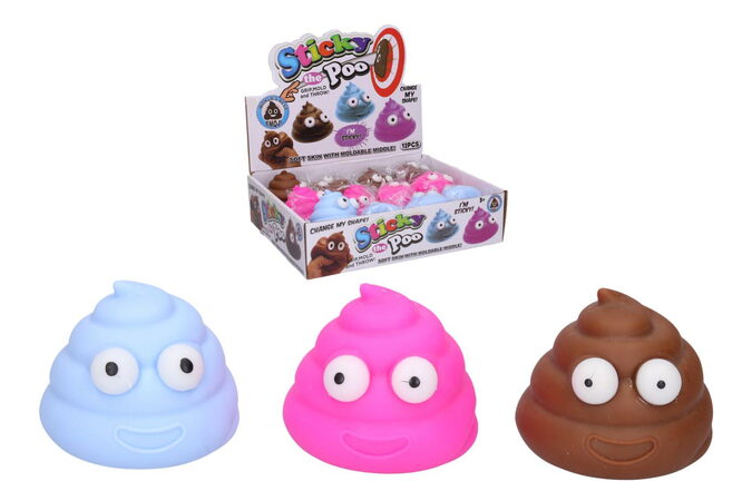 Hovínko mačkací antistresové guma 6cm elastické tvarovatelné 3 barvy v sáčku