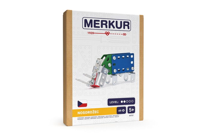 Stavebnice MERKUR Nosorožec mini 49ks v krabici 13x18,5x3cm