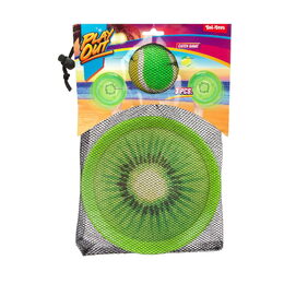 Lambáda/Catch ball hra s míčkem na suchý zip ovoce 18cm 3 druhy v látkovém sáčku