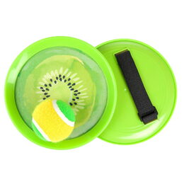 Lambáda/Catch ball hra s míčkem na suchý zip ovoce 18cm 3 druhy v látkovém sáčku