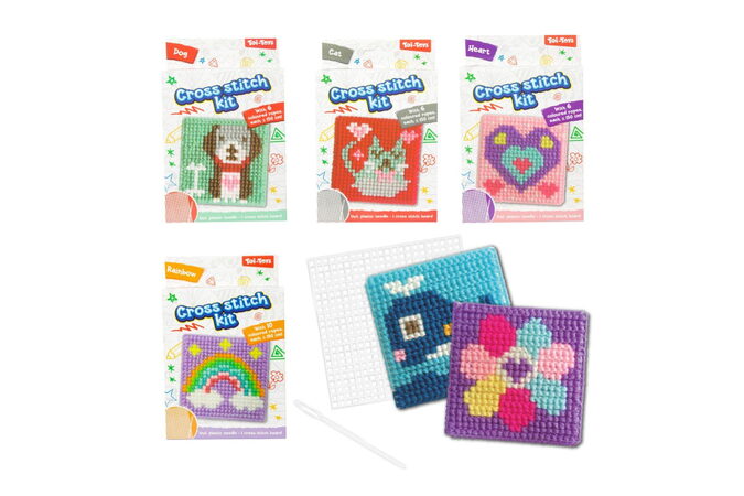 Vyšívání křížkovým stehem mix druhů v krabičce 11x17x4cm