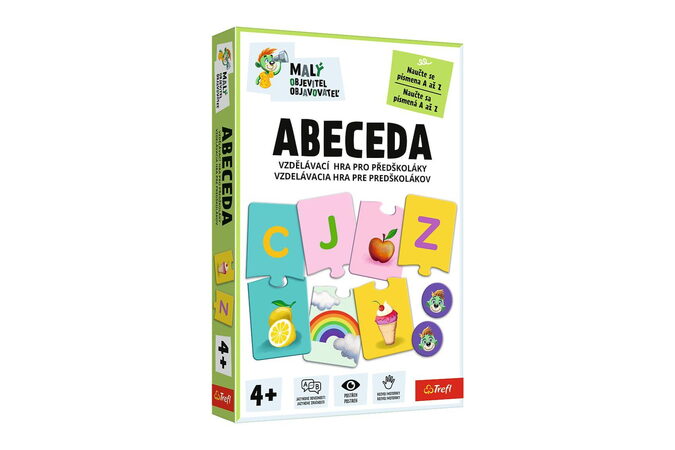 Malý objevitel Abeceda vzdělávací společenská hra v krabici 19x29x4cm