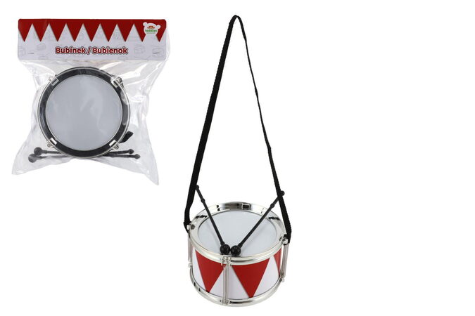 Buben/Bubínek plast 16x10cm s popruhem a paličkami v sáčku