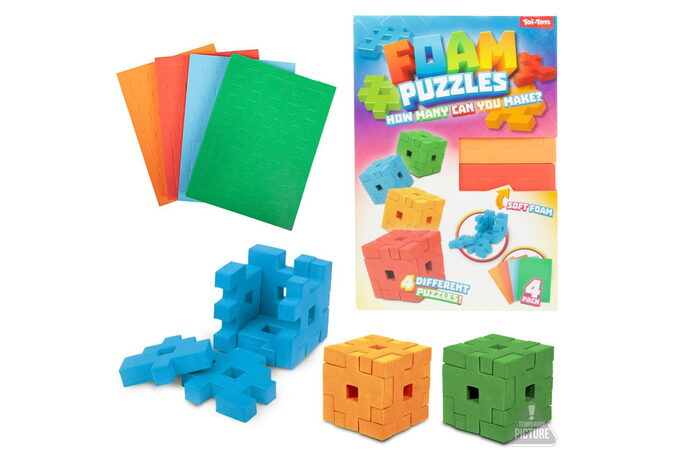 Stavebnice puzzle 3D pěnové kostka v krabici 18,5x28x3cm