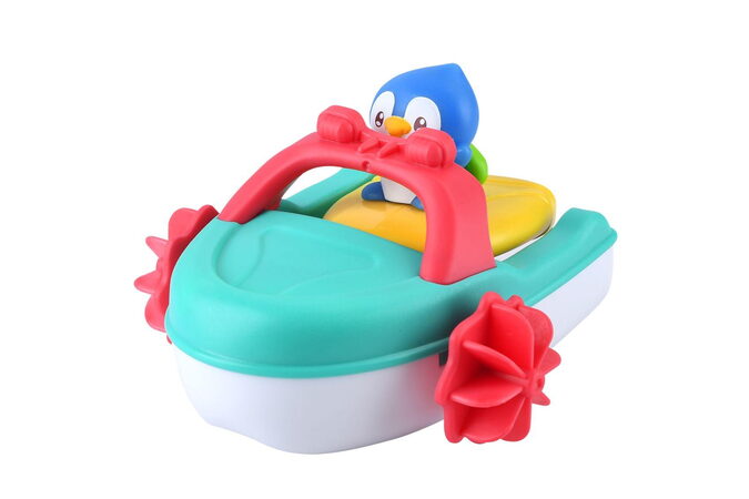 Loď/Člun s tučňákem do vody na natažení plast 11x12cm 18m+