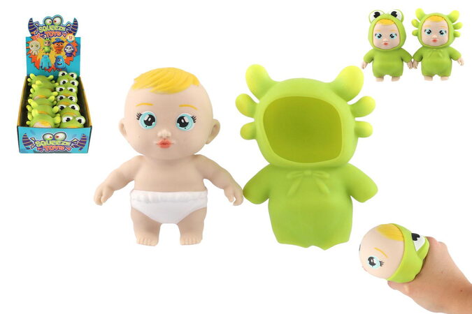 Hračka antistresová mačkací silikon 14cm v sáčku 12ks v boxu