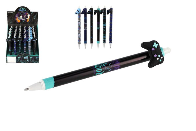 Tužka/pero gumovací Gaming mode plast 6 barvy 36ks v boxu