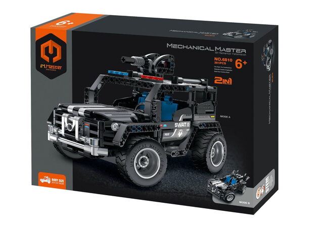 Stavebnice iM.MASTER 2v1 vrtulník s mechanickým pohonem plast 393 dílků v krabici 31x23x7cm