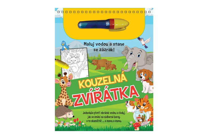 Kouzelné malování vodou/blok s tužkou Kouzelná zvířátka v sáčku 18x24x4cm
