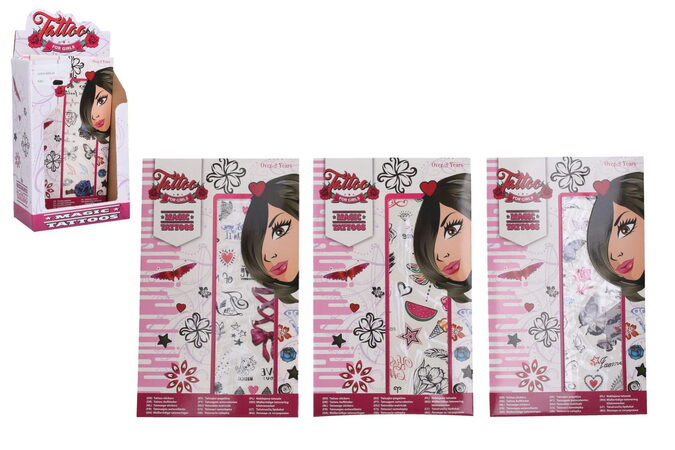 Tetování pro dívky mix druhů v sáčku 38ks v boxu