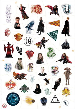 Tetování velký set Harry Potter s omalovánkami v sáčku