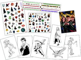 Tetování velký set Harry Potter s omalovánkami v sáčku