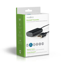 Nedis BTTR100BK bezdrátový Bluetooth audio vysílač, podpora 2 nezávislých stereo