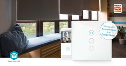 Nedis SmartLife chytrý WiFi nástěnný spínač záclon, rolet a žaluzií (WIFIWC10WT)