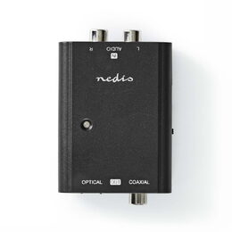 Nedis ACON2508BK převodník analog stereo RCA na TosLink + S/PDIF