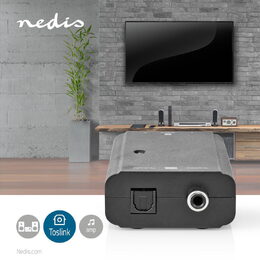 Nedis ACON2508BK převodník analog stereo RCA na TosLink + S/PDIF