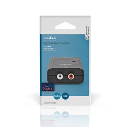 Nedis ACON2508BK převodník analog stereo RCA na TosLink + S/PDIF