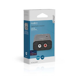 Nedis ACON2508BK převodník analog stereo RCA na TosLink + S/PDIF