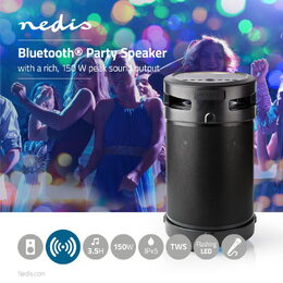 Nedis SPBB350BK Bluetooth párty reproduktor, 150 W, TWS, vodotěsný IPX5, 3.5 hod