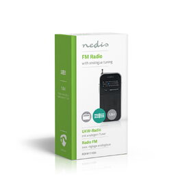 Nedis kapesní radiopřijímač FM 1.5 W stříbrná/černá