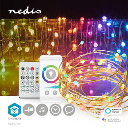 Nedis SmartLife chytrý barevný LED řetěz 5 m, 5W, 400lm, IP44, vícebarevný (WIFI