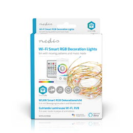 Nedis SmartLife chytrý barevný LED řetěz 5 m, 5W, 400lm, IP44, vícebarevný (WIFI