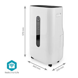 Nedis SmartLife chytrý WiFi odvlhčovač vzduchu, 20 l/den, sušení prádla, ventila