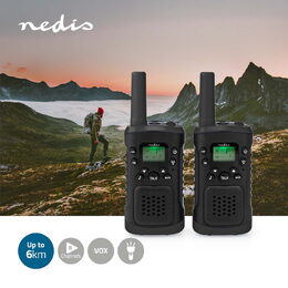 Nedis Walkie-Talkie Set | 2 sluchátka | Až 6 km | Frekvenční kanály: 8 | PTT / V