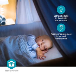 Nedis SmartLife Infračervený Teploměr | LED Displej | Čelo / Ucho | Bílá