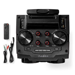 Nedis SPPT800BK Bluetooth párty box 120W, AUX, USB, SD slot, 6.5 hod. přehrávání