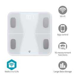 Nedis SmartLife Osobní Váha | Bluetooth® | BMI / BMR / Hmotnost / Kosti / Svaly