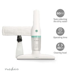Nedis VCWI230WT okenní vysavač, 12 W, odnímatelná nádobka 60ml