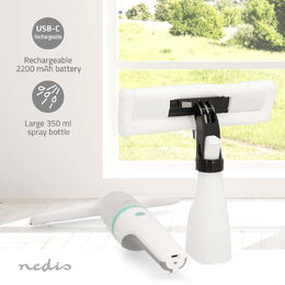 Nedis VCWI230WT okenní vysavač, 12 W, odnímatelná nádobka 60ml