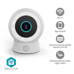 Nedis SmartLife chytrá IP kamera WiFi, 3MP Full HD 1296p, reflektor, PIR, noční