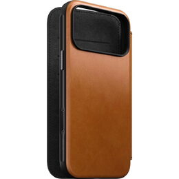 Mod.Leather Folio iP17 Pro Max Engl.tan