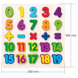 102190069 Puzzle-číslice na desce WOODY