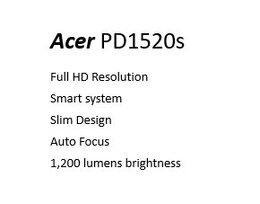 Projektor Acer PD1520s DLP, Full HD, 16:9,