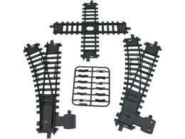 Hračka MaDe Koleje sada, 22 cm, 1 x křížení, 2 x vyhýbka, spojky