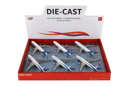 Letadlo osobní kov/plast 14cm na setrvačník 6ks v boxu