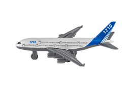 Letadlo osobní kov/plast 14cm na setrvačník 6ks v boxu