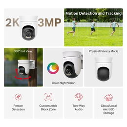 Kamera TP-Link Mercusys MC510 3MPx, venkovní, IP PTZ, WiFi, přísvit