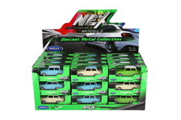 Auto Welly Trabant 1:60 kov 7cm asst mix barev volný chod v krabičce 36ks v boxu