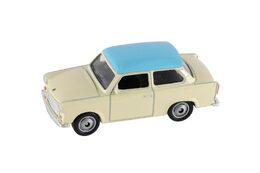 Auto Welly Trabant 1:60 kov 7cm asst mix barev volný chod v krabičce 36ks v boxu