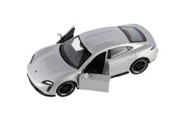 Auto Welly Porsche Taycan Turbo S kov/plast 12cm 4 barvy na zpětné natažení 12ks v boxu