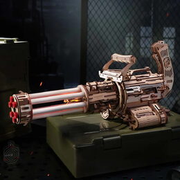 RoboTime 3D Dřevěné mechanické puzzle ROKR Rotační kulomet LQA01